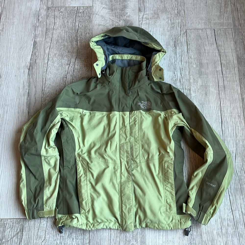 The North‎ Face Green & Gray HyVent Jacket Women’s X Small - Picture 4 of 15